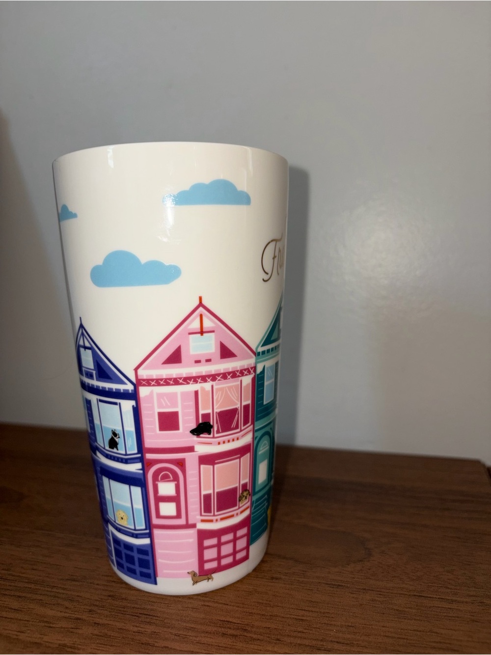 SAN FRANCISCO Ceramic Tumbler & Lid "Painted Ladies" 2017 - Picture 4 of 7